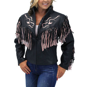 Article frais Conception de la demande du client Veste en cuir à fermeture éclair Produits à forte demande Veste en cuir véritable vintage pour femme - Product Image 1