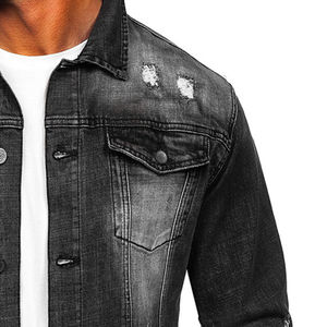 Chaquetas vaqueras para hombre hechas de algodón con estilo callejero y logotipo de marca de alta calidad con un diseño asequible - Product Image 6