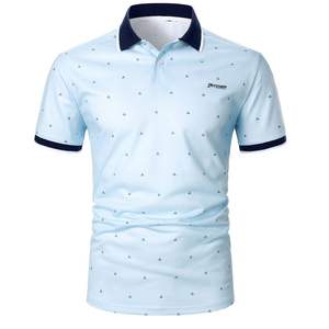 Polo clásico de algodón de manga corta con logotipo personalizado bordado, transpirable, informal, apto para hombres, estilo de ropa de trabajo - Product Image 1