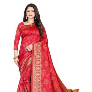 Bollywood Designer Saree Designer Miroir Travail Fleur Conception Doux Tissu De Soie Impression Numérique Marron Couleur Sari Avec Blouse Inde Vêtements - Product Image 1