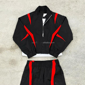 Ensemble survêtement léger en nylon coupe-vent avec sweat à capuche réfléchissant zippé de 3 m et pantalon de survêtement en nylon, fabrication sur mesure - Product Image 5