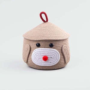 Handmade Beautiful Jute Storage <b>Basket</b> for Organizing Toys in Living Room or <b>Wardrobe</b> Fabric Plastic Metal Materials - Product Image 1