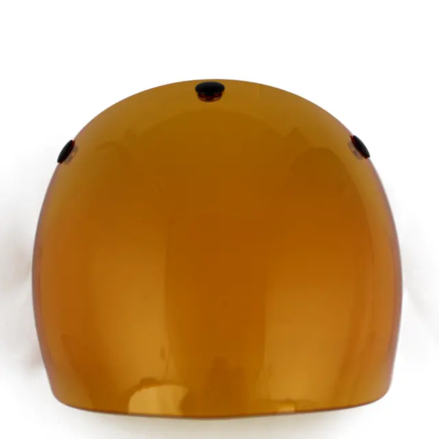 Italian hand made high quality orange anti scratch visor with three buttons compatible with Jet motorbike helmet