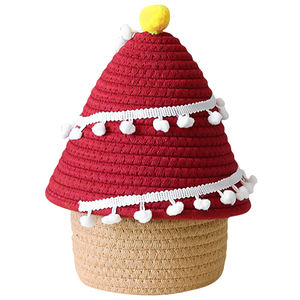 Venta al por mayor nueva colección cesta de almacenamiento de algodón árbol de Navidad decoración cesta de almacenamiento de cuerda de algodón hecho a mano en Vietnam - Product Image 3