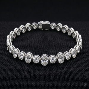 Pulsera de tenis de diamantes de platino PT950 para mujer, elegante, ligera, para uso diario, con engaste de bisel, certificado IGI, acabado brillante, regalo - Product Image 2