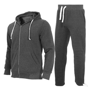 Conjunto Deportivo de Invierno Personalizado de Alta Calidad para Hombre, Dos Piezas, con Pantalones Jogger de Color Sólido y Sudadera con Cierre de Cordón - Product Image 2