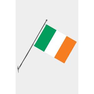 Ireland Telescopic Wall-Mounted Flagpole <b>Set</b> with Digital Printed Polyester Banners - Product Image 1