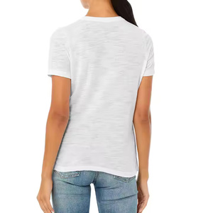 Camiseta azul marino de diseño personalizado para mujer, mezcla de algodón con cuello redondo transpirable sólido y material de poliéster, ropa nueva - Product Image 4