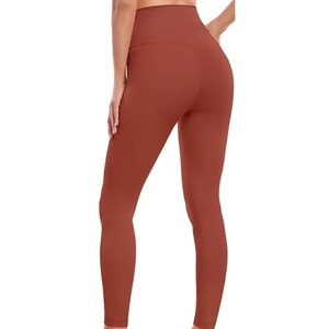Leggings de sport pour femmes, taille haute, solides, pour la salle de sport, vêtements de sport actifs, séchage rapide, respirants, écologiques, en spandex/polyester - Product Image 2