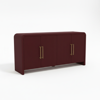 Ensemble de meubles de salon moderne à 4 portes en bois d'hévéa écologique, MDF et placage de chêne – Vente en gros