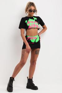 300 GSM T-shirt court en coton lourd pour femmes 300 GSM T-shirt lourd col rond surdimensionné Boxy personnalisé DTG grande taille - Product Image 3