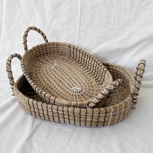 Plateaux en herbe marine à prix de gros, plateau à pain en herbe marine naturelle, centre de table pour café et repas - Product Image 5