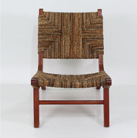 Fauteuil de loisirs moderne en rotin brun Ivana avec housse amovible pour la maison, le bureau, l'appartement, la salle à manger, l'hôtel
