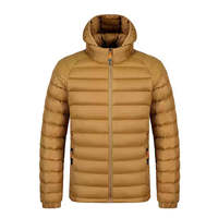 Jaket Bubble Pria Desain Baru 2026 Warna Cokelat Solid 100% Kain Polyester Isi Kapas Quilted Resleting Jaket Puffer Pria
