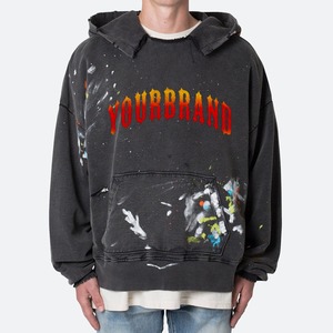 Suéter de Punto Personalizado con Logotipo de Invierno para Hombre, Sudadera con Capucha de Moda y Estilo Urbano, Lavado Ácido - Product Image 1