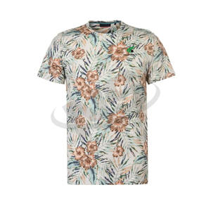 Equipo original mezcla de algodón 100%/bambú suelta descarga impresa Anti-Pilling 200g camiseta de hombre personalizada de alta calidad - Product Image 5