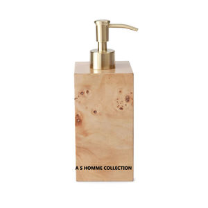 ตู้ทำสบู่ที่ใช้ในครัวเรือนสำหรับห้องน้ำและที่บ้านพื้นผิวลายนูนชุบทองทรงกลมทำจากอลูมิเนียมโลหะและแก้ว - Product Image 5