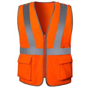 Logo personnalisé gilet de sécurité haute visibilité pour travailleur paramédical avec fermeture à glissière vêtements de travail gilet de course de sécurité pour la construction - Product Image 1