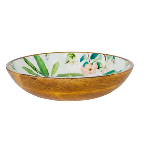Bol en bois unique Décor de vaisselle imprimé en émail élégant Bol en bois pour vaisselle pour servir la salade décorative - Product Image 6