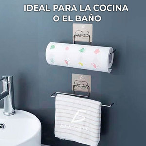 Set di Accessori Bagno Moderno e Semplice con Portasciugamani Singolo Regolabile in Ottone e Portatovaglioli, Finitura Nichel Anticato per Hotel - Product Image 3