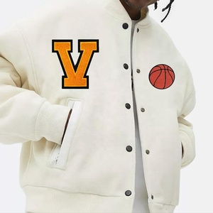 Chaqueta con letras de alta calidad para hombre, prendas de punto de manga larga personalizadas para hombre, chaquetas de bombardero de Otoño de 1 pieza - Product Image 1