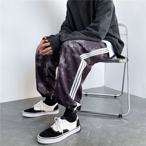 กางเกงวอร์มทรงหลวมสำหรับผู้ชายกางเกงวิ่งแบบลำลองย้อมสีสำหรับเล่นกีฬา - Product Image 4