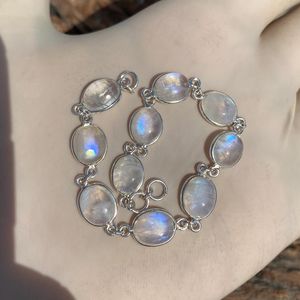 Bracelet en pierre de lune arc-en-ciel, bijoux en argent sterling 925 pour femmes, pierre précieuse naturelle faite à la main, cadeau - Product Image 4