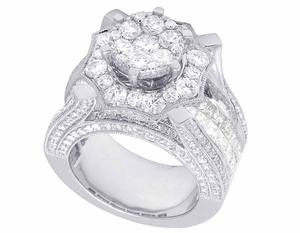 925 <b>Sterling</b> <b>Silver</b> Round Moissanite Diamond Bridal <b>Ring</b> <b>Set</b> for Women Iced Out Cluster Engagement Jewelry Anniversary Gift - Product Image 3