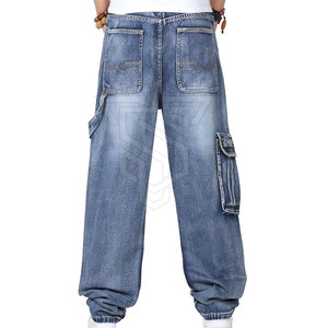 Wholesale Customized Logo Casual Men's Baggy Sportswear Winter <b>Jeans</b> Pants Cotton/Polyester Breathable OEM Service - Product Image 5