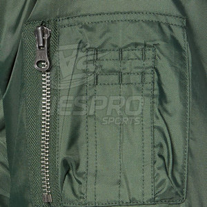 Chaqueta de bombardero de invierno para hombre con logotipo propio, diseño de servicio OEM, cuello levantado de alta calidad, logotipo frontal, secado rápido, respetuoso con el medio ambiente - Product Image 5