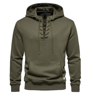 Sudadera con capucha y cremallera para hombre, moda de invierno, patrón sólido, ropa informal estilo Hip Hop, sudaderas con capucha de lana de retazos para hombre - Product Image 1