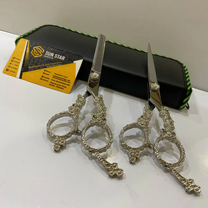 Ciseaux de coiffeur en acier inoxydable pur 440C poignée de dragon pointe de lame tranchante utilisation légère de salon de coiffure pour droitier - Product Image 4