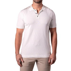 เสื้อถักผู้ชายคุณภาพพรีเมียม OEM ODM ขายส่ง ทรงปกติ คอปกเรียบ แขนครึ่ง 100% ผ้าฝ้าย ป้องกันขนร่วง - Product Image 1