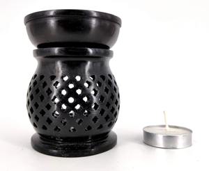 Difusor de Aroma de esteatita negra con quemador de Aroma de mármol de trabajo tallado para incienso y aromaterapia elegante soporte de incienso práctico - Product Image 3