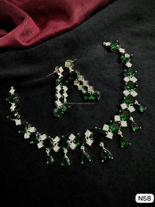 Ensemble de bijoux de mariée en diamant américain classique Collier et boucles d'oreilles en deux pièces pour mariage Style classique à la mode - Product Image 3