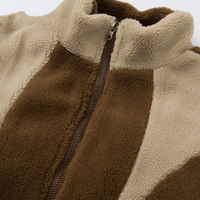 Chaqueta de Invierno Sherpa de Manga Larga Delgada con Cremallera de Color Sólido Personalizada al por Mayor, Chaqueta Polar de Moda Urbana para Hombre