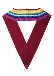 ปลอกคอริบบิ้นหลากสีคุณภาพสูง ปักลายแบบเป็นมิตรต่อสิ่งแวดล้อม สำหรับเครื่องราชอิสริยาภรณ์ฟรีเมสัน พร้อมกระดุมทองเหลือง - Product Image 2