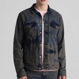 Veste en jean à impression personnalisée tendance pour hommes, style streetwear, vêtements décontractés pour hommes, veste en jean à vendre, vestes pour hommes - Product Image 1