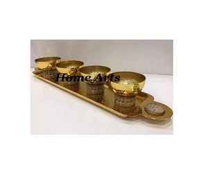 Plateau de service en fer au design avantageux avec plateau, qualité supérieure, couleur blanche, pour la maison et l'hôtel - Product Image 6