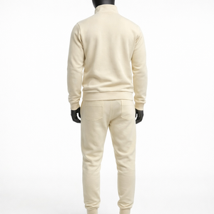 Conjunto Deportivo Premium para Hombre con Cierre de Cremallera, Corte Ajustado, Sudadera de Felpa de Algodón, Pantalones Jogger, Logotipo Personalizado, Estilo Minimalista - Product Image 2