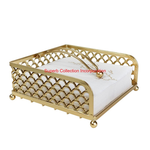 ที่ใส่กระดาษเช็ดปากโลหะพร้อมที่ใส่ผ้าเช็ดปากลายดอกไม้แบบฉลุสำหรับโต๊ะอาหารร้านอาหารและโรงแรม - Product Image 5