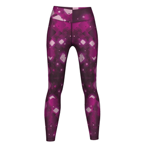 Women Purple Geometric <b>Print</b> <b>Leggings</b> High Waist Stretch Yoga Fitness Pants Custom Design Women <b>Legging</b> Wholesale - Product Image 4