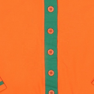 Pulls universitaires unisexes à col en V, cardigans décontractés orange et vert en chenille, pulls de sororités avec logo et boutons - Product Image 5
