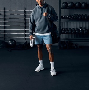 Shorts de sport pour hommes personnalisés, été, séchage rapide, 100% polyester, poches latérales, taille élastique, coupe ample, pour la course à pied et le fitness - Product Image 6