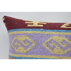 Purple Woven Bohemian Wool <b>Bolster</b> <b>Pillow</b> 12x24 Inch Luxury Eco-Friendly Non-Slip Removable Washable Vintage Pattern Home Decor - Product Image 2