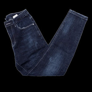 Pantalones vaqueros de mezclilla apilados sólidos negros personalizados pantalones cómodos de moda ajustados para hombres - Product Image 5