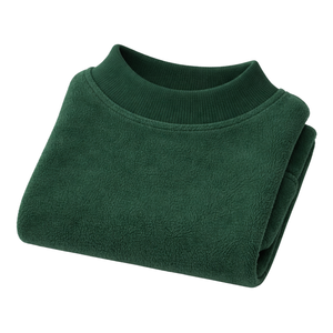 Dark Green Fleece Dog Sweatshirt Soft Warm Pullover with Ribbed Collar Cozy Winter Pet Clothing for Small Dogs - Product Image 6