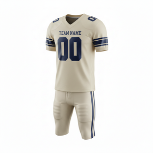 Ensemble de maillot et short de football américain personnalisable, 100% polyester, respirant et grande taille avec position du logo sur le devant - Product Image 4