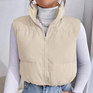 Chaleco Acolchado Premium con Cierre de Diseño Moderno, Chaqueta Corta Acolchada para Mujer, Chaqueta sin Mangas para Invierno - Product Image 1