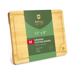 Tagliere in Bambù e Legno d'Ulivo 30x20 cm con Manico, Vassoio Rettangolare per Cucina, Blocchi da Taglio Sostenibili - Product Image 1